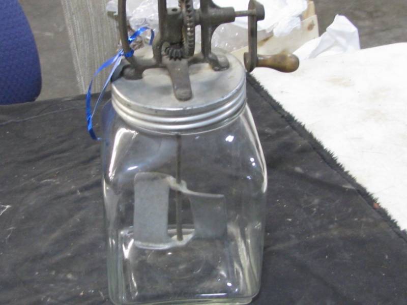lot 66 image: Glass Butter Churn