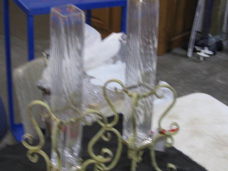 lot 68 image: GlassMetal Flower Holders