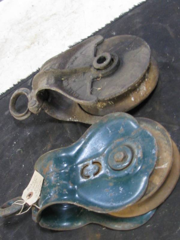 lot 81 image: Wood Wheel Pulleys
