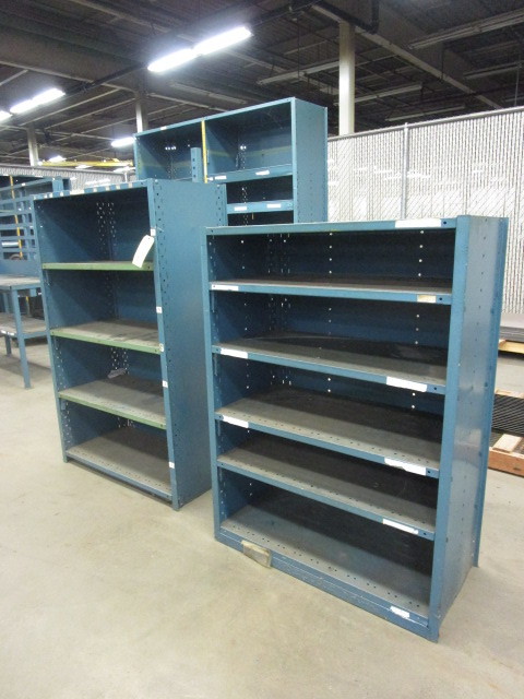 lot 45 image: STEEL SHELVING UNITS