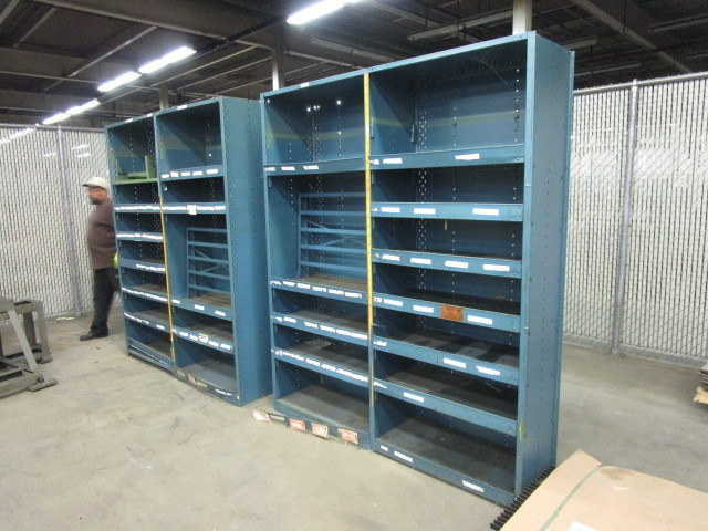 lot 47 image: STEEL SHELVING PARTS BIN UNITS