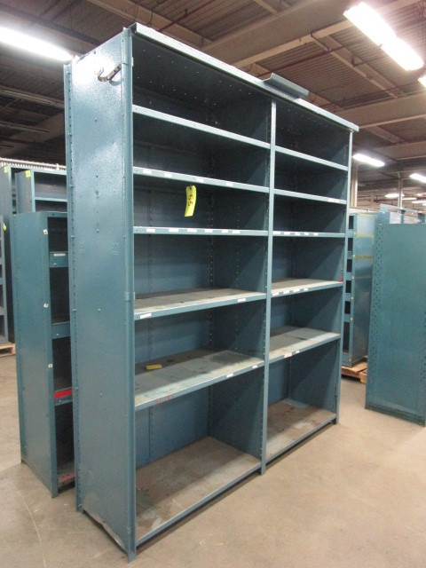 lot 55 image: DOUBLE WIDE STEEL SHELVING UNIT