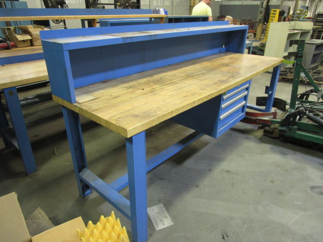 STEEL WORKBENCH WITH WOOD TOP AND DRAWERS | ABI 477 MACHINE SHOP