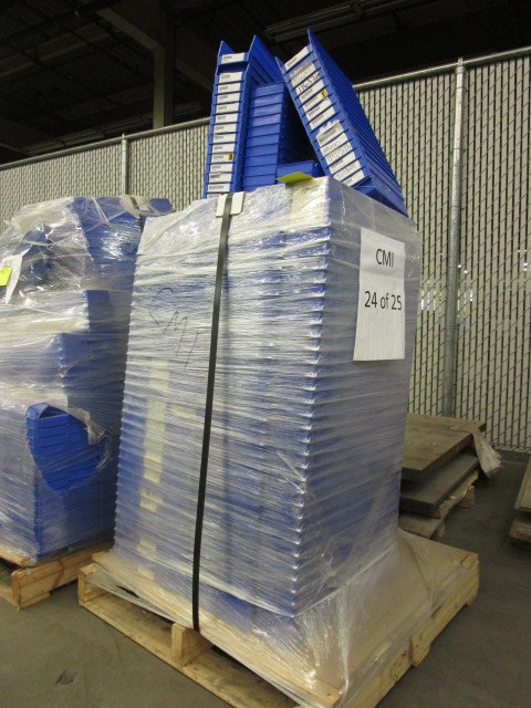 lot 74 image: AKRO-MILS BLUE PLASTIC PARTS BINS