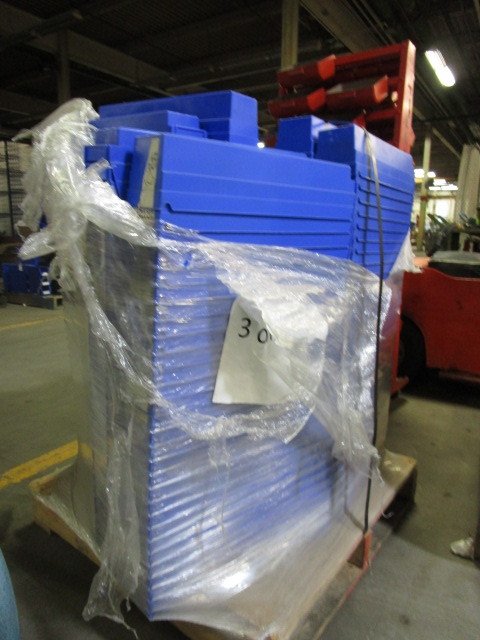 lot 79 image: AKRO-MILS BLUE PLASTIC PARTS BINS