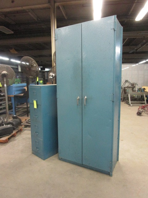 lot 124 image: STEEL CABINET AND FILE CABINET