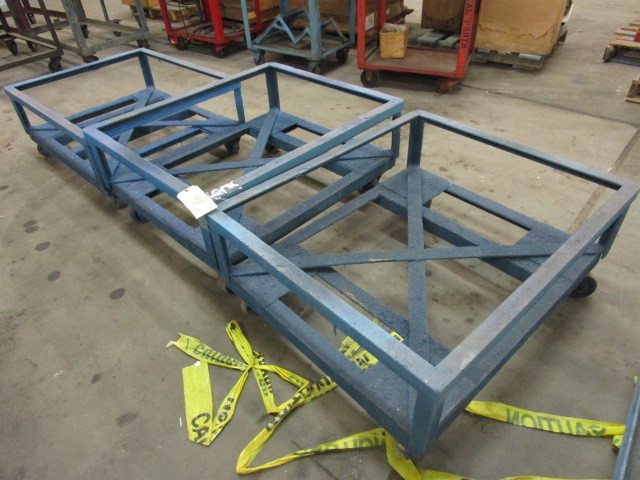 lot 148 image: STEEL, 4 WHEEL CRATEBOX TRANSPORT DOLLIES