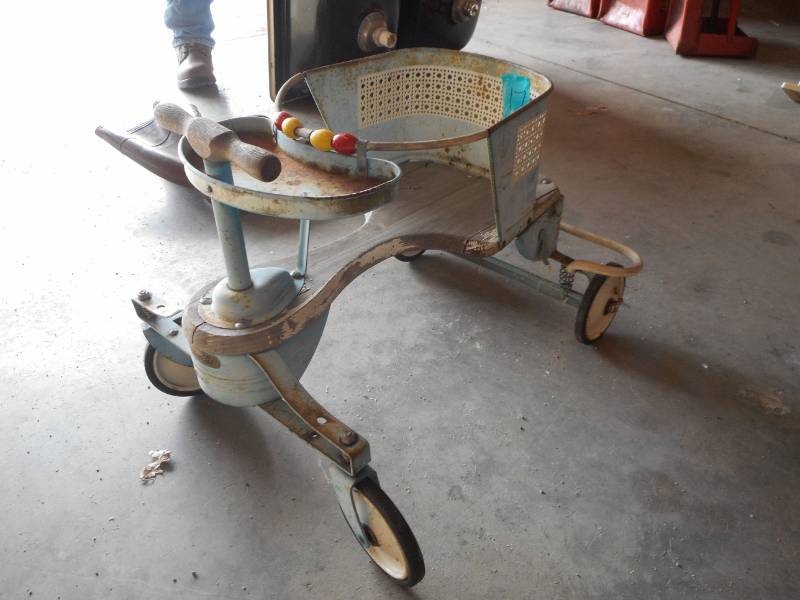 antique baby walker