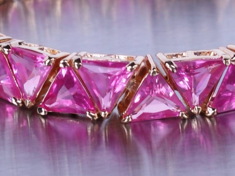 Pink Sapphire Estate Bracelet Sterling