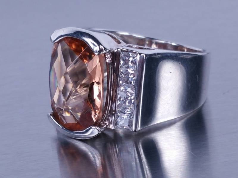 5 CT Morganite Estate Ring Sterling