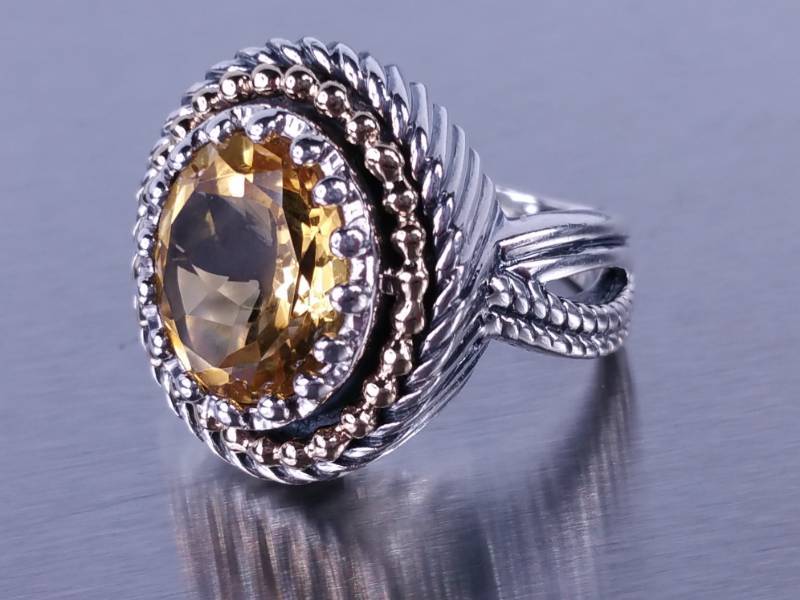 Citirine Estate Ring 14k and Sterling