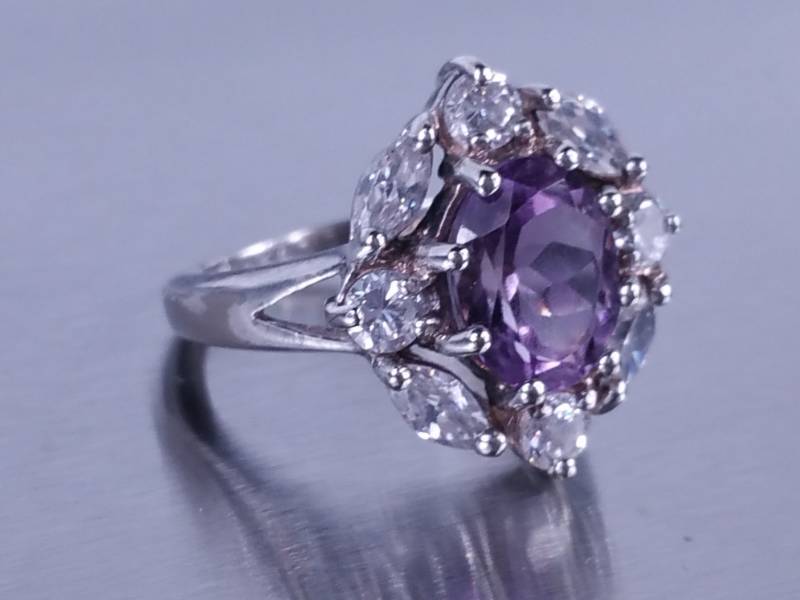 Ladies Amethyst Estate Ring Sterling