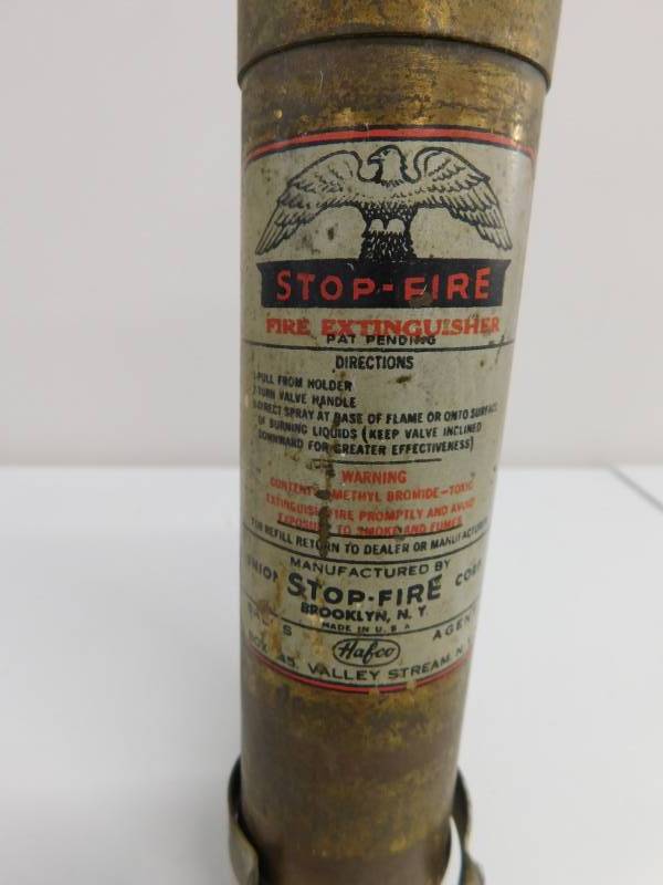 lot 51 image: Antique Stop-Fire Brass Fire Extinguisher
