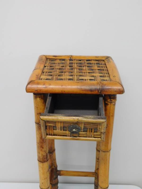 lot 97 image: Bamboo End Table from Hawaii - 9(w) x 24(h) x 9(d)
