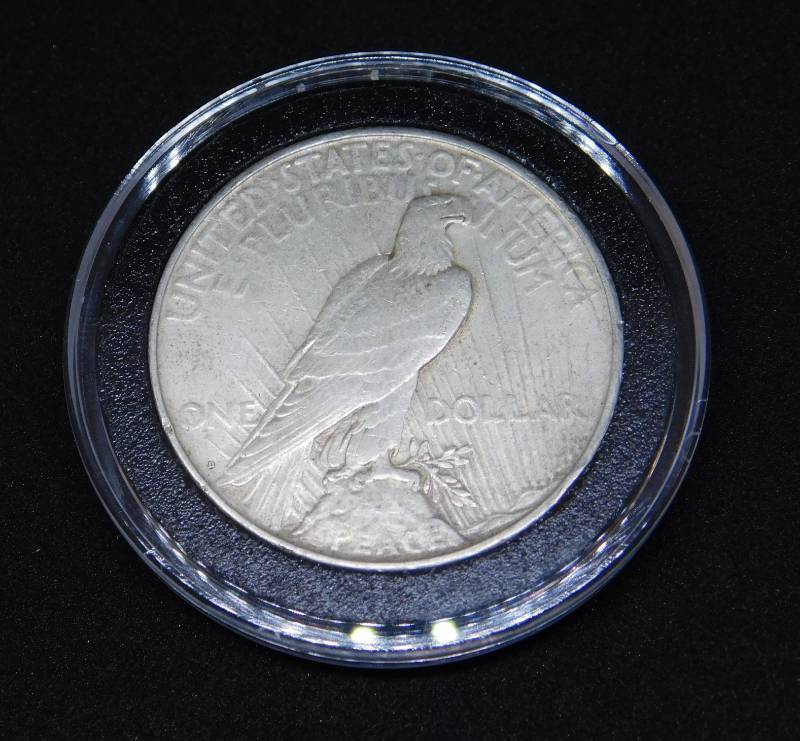 lot 25 image: 1923 D Peace Silver Dollar Coin, High Quality, in Air-Tite Holder