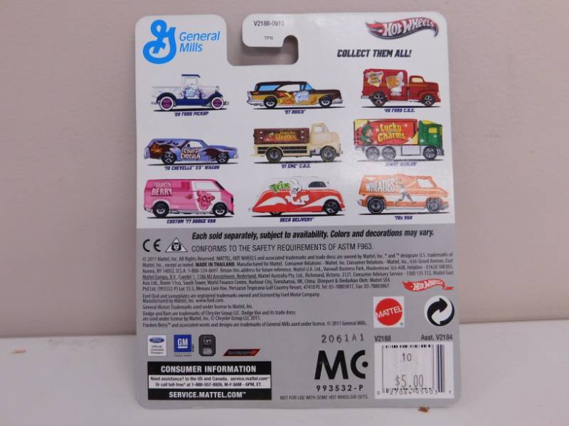 lot 103 image: Four Collectible Cereal Hot Wheels