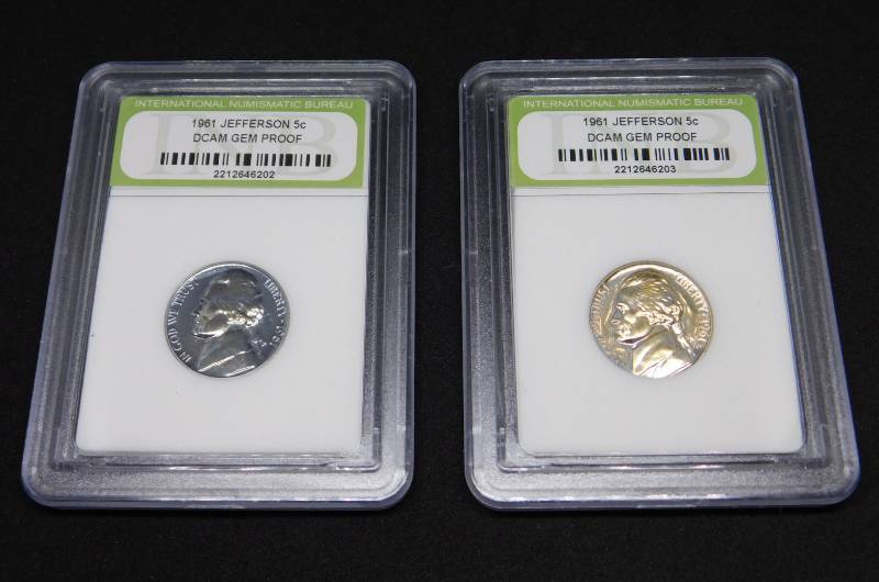 lot 29 image: Ten 1961 Jefferson Nickels Deep Cameo Gem Proofs In Coin Holders