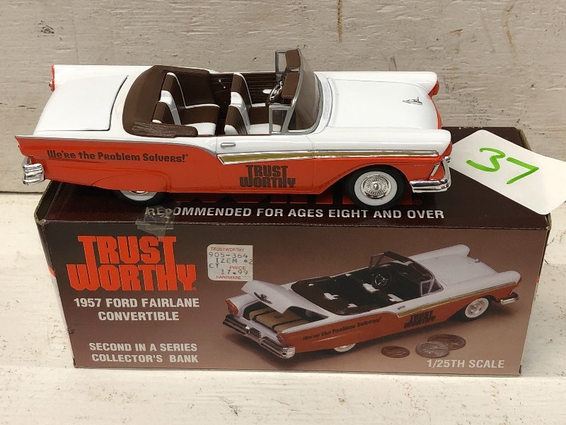 lot 37 image: 1957 Ford Fair-Lane Convertible Coin Bank