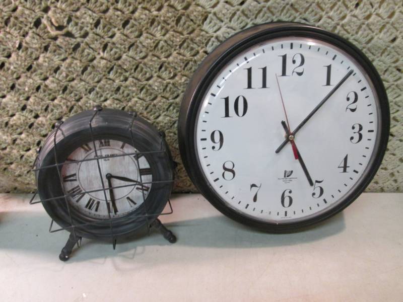 12 Wall Clock and Metal Shelf Cloc...