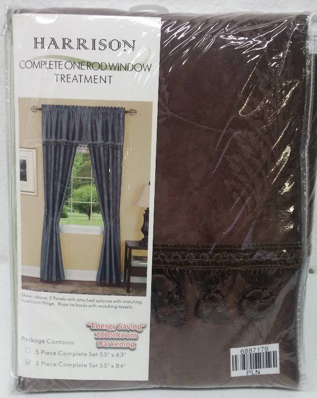 lot 38 image: Harrison Complete One Room Window Treatment, as-new in retail pkg
