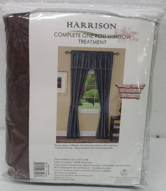 lot 39 image: Harrison Complete One Room Window Treatment, as-new in retail pkg
