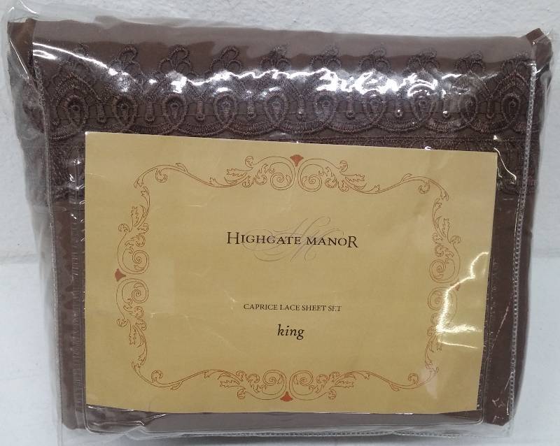 lot 43 image: Highgate Manor King sz Caprice Lace Sheet Set as-new in retail pkg