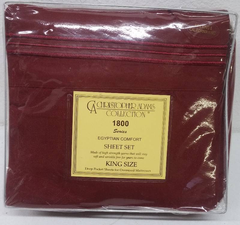 lot 44 image: Christopher Adams 1800 series Egyptian Comfort Sheet Set sz King as-new