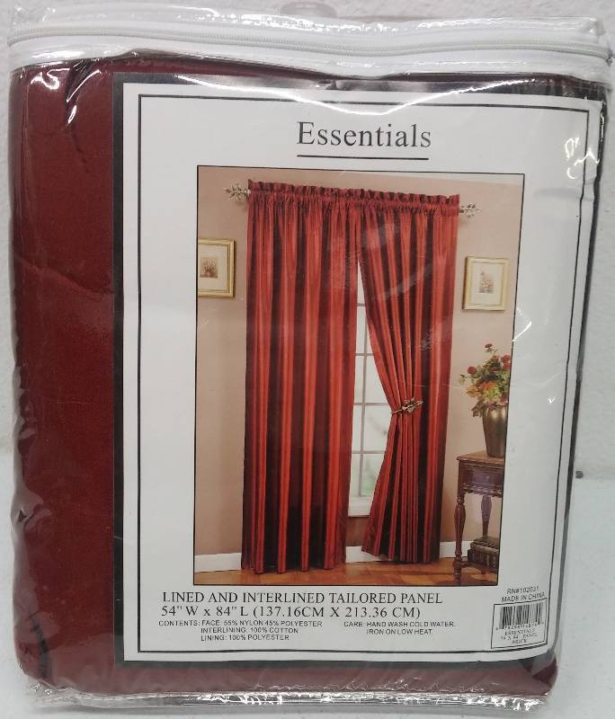 lot 45 image: Lined and Interlined Tailored Panel Window Treatment as-new