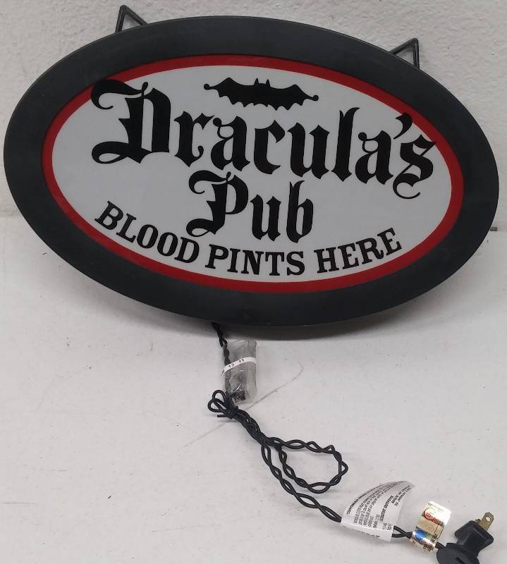 lot 54 image: Draculas Pub Lighted Sign