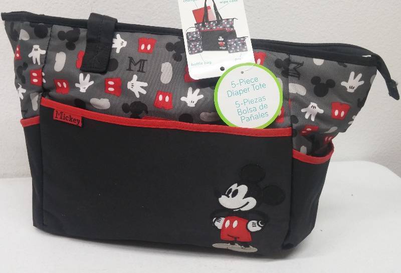lot 80 image: Mickey Mouse 5pc Diaper Tote as-new