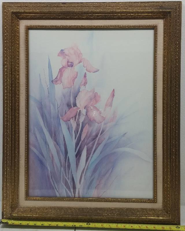 lot 2 image: Floral Print in Frame