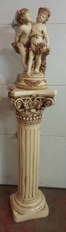 lot 37 image: 5 Tall Roman Type Statue on Pedistal Column