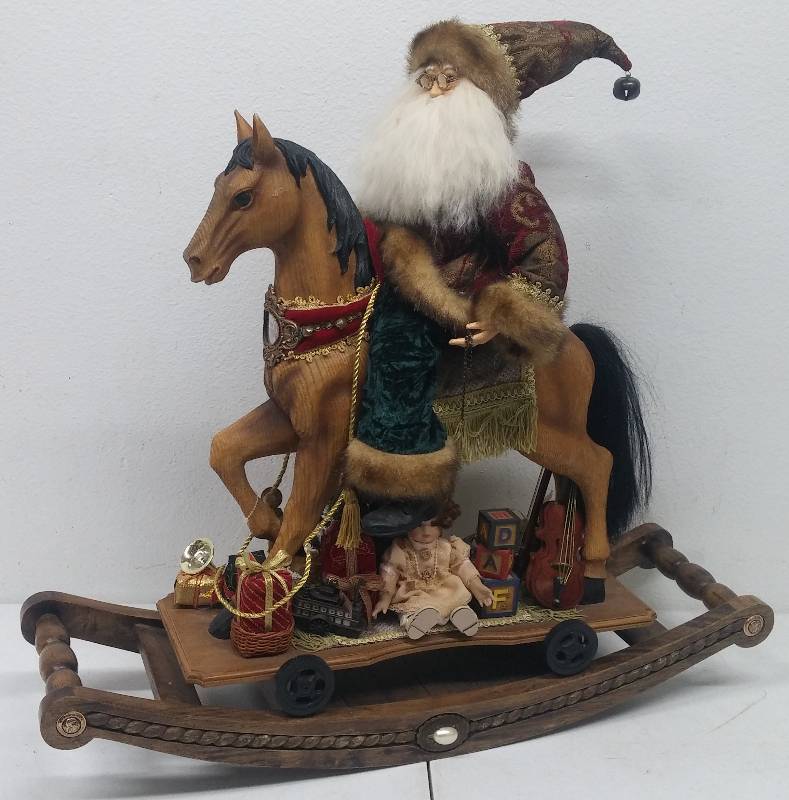 lot 66 image: Vintage Santa Rocking Horse