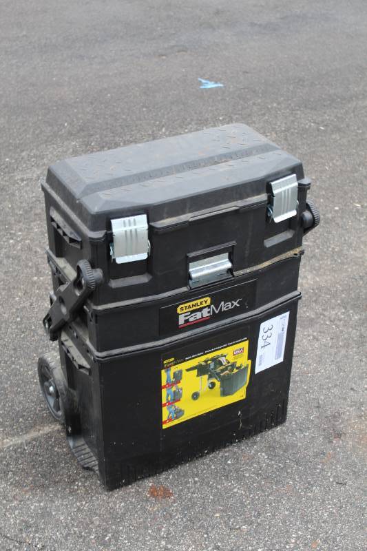 lot 334 image: Stanley Fat Max Mobile Work Station Rolling Tool Chest