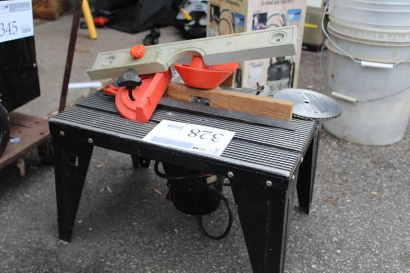 lot 328 image: Craftsman Router with Router Table, Router Accessories