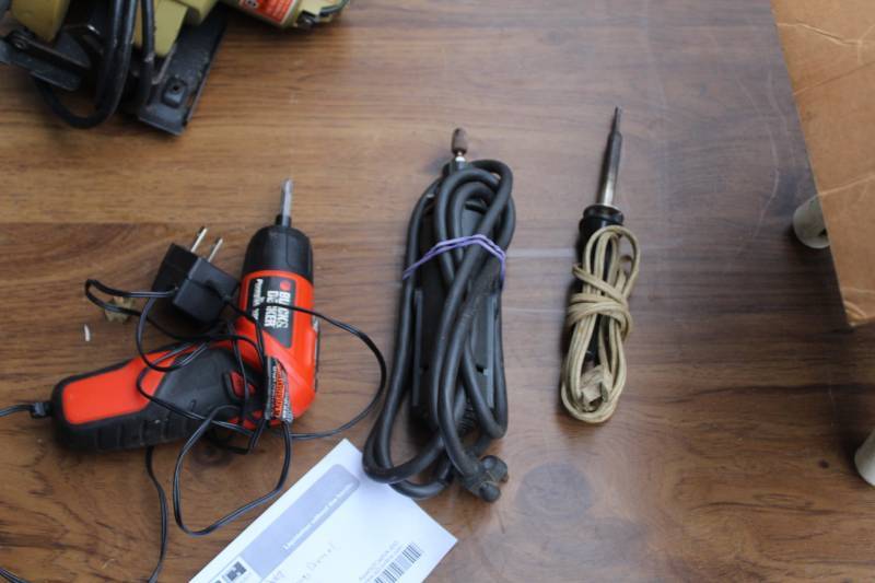 lot 370 image: Black & Decker Corded Drill, Soldering Gun, Dremel 270 Tool