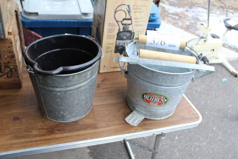 lot 376 image: Behrens High Grade Steel Water Buckets