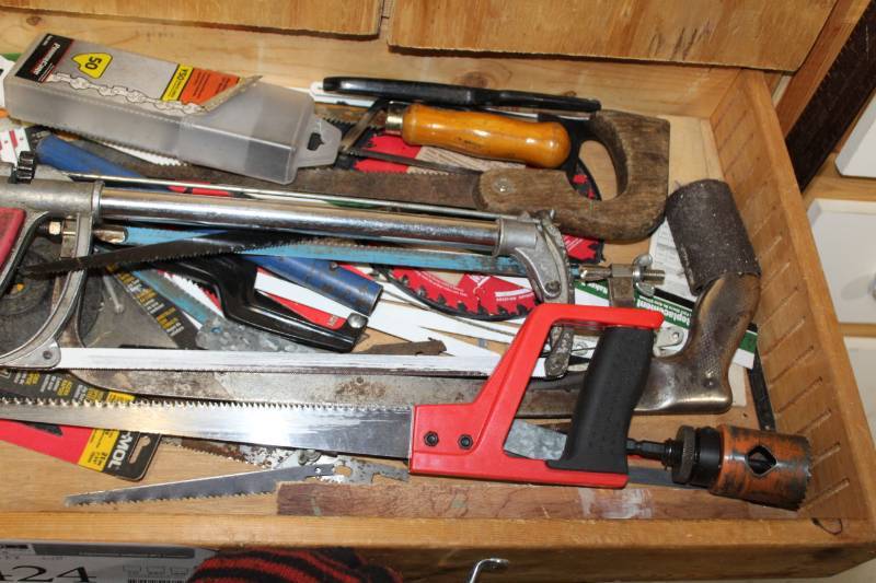lot 424 image: Hand Saws, Hack Saw, Saw Blades