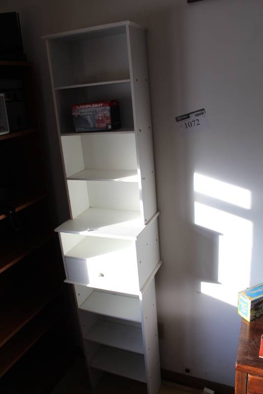 lot 1072 image: Lot of (2) white Storage Shelves