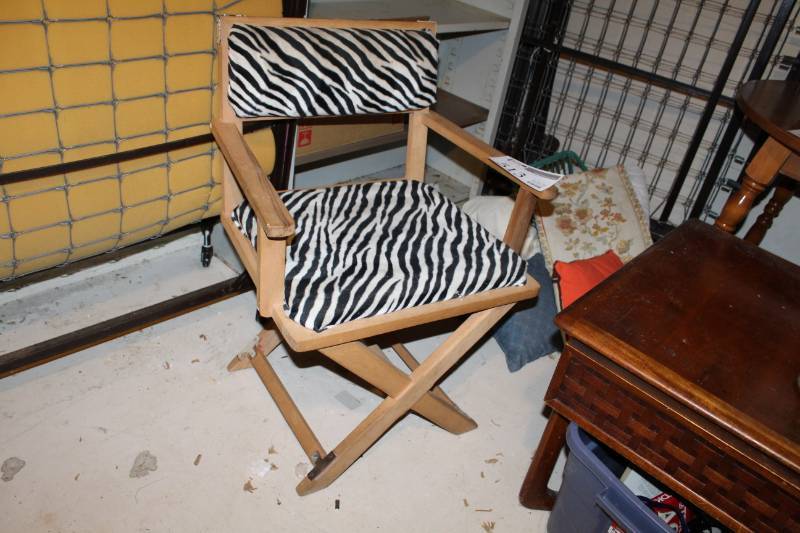 lot 513 image: Zebra Pattern Directors Chair