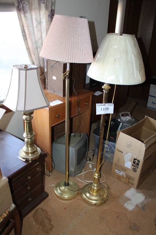 lot 1108 image: Lot of (2) Floor Lamps and (1) Table Lamp