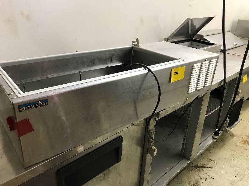 lot 26 image: Refrigerated Countertop Prep Station - Model # NA - 115 Volts - 57 x 16.5 x 9.5  Runs Cools