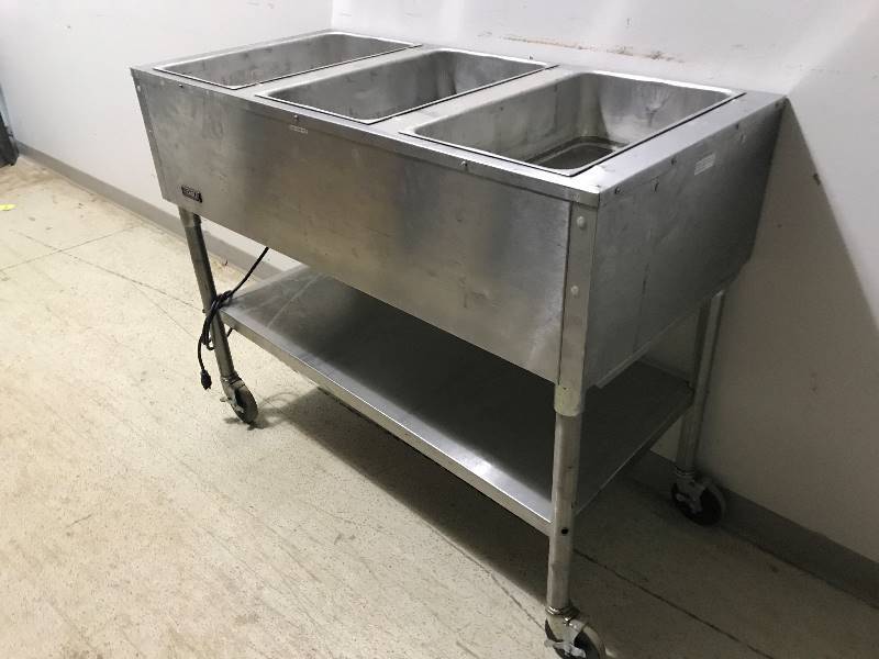 lot 38 image: Eagle 48 3 Well Food Warmer on Wheels , Model SDHT3-120, 120V