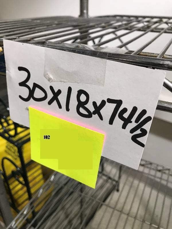 lot 102 image: 3 Tier Chrome Shelf 30x 18x74