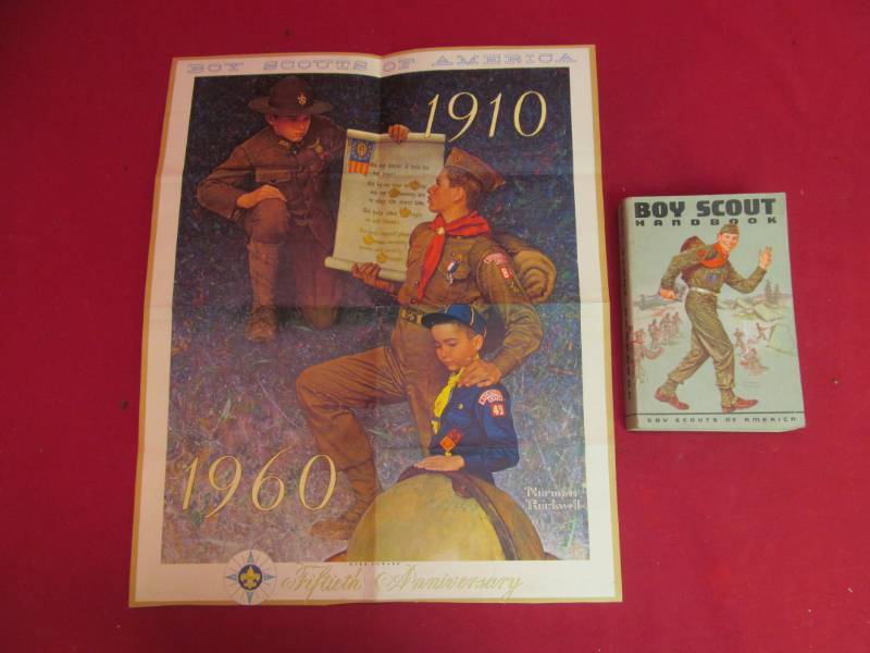 vintage Boy scout books,50th Anniversary poster