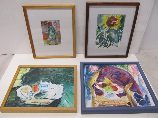 lot 186 image: Group of 4 Original Paintings -  Edith Britt