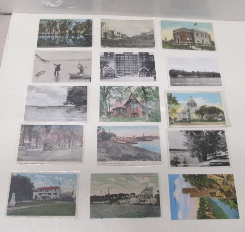 lot 195 image: Group of MN Postcards - mostly White Bear Lake