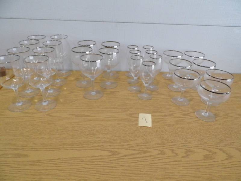 Silver Trimmed Glasses