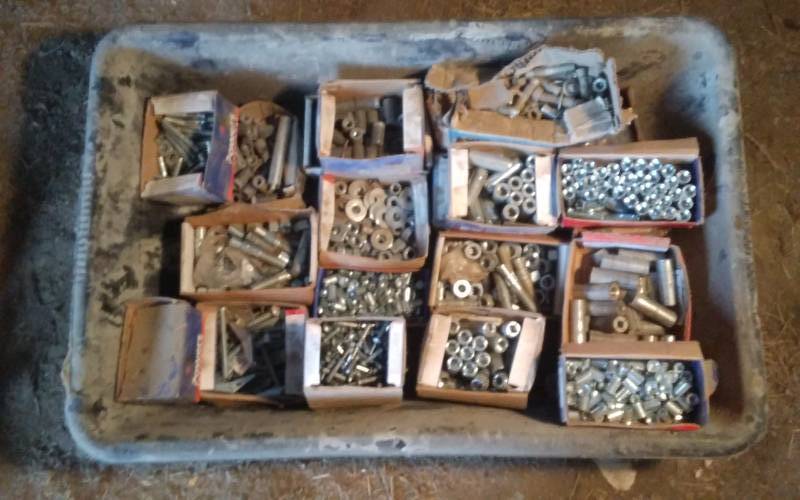 lot 45 image: Bin Of Assorted Hardware Mostly For Concrete Application