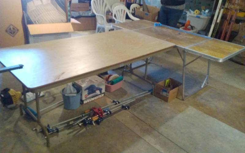 lot 131 image: 1-Banquet Table 72 X 36, 1-Folding Camp Table 72 X 30